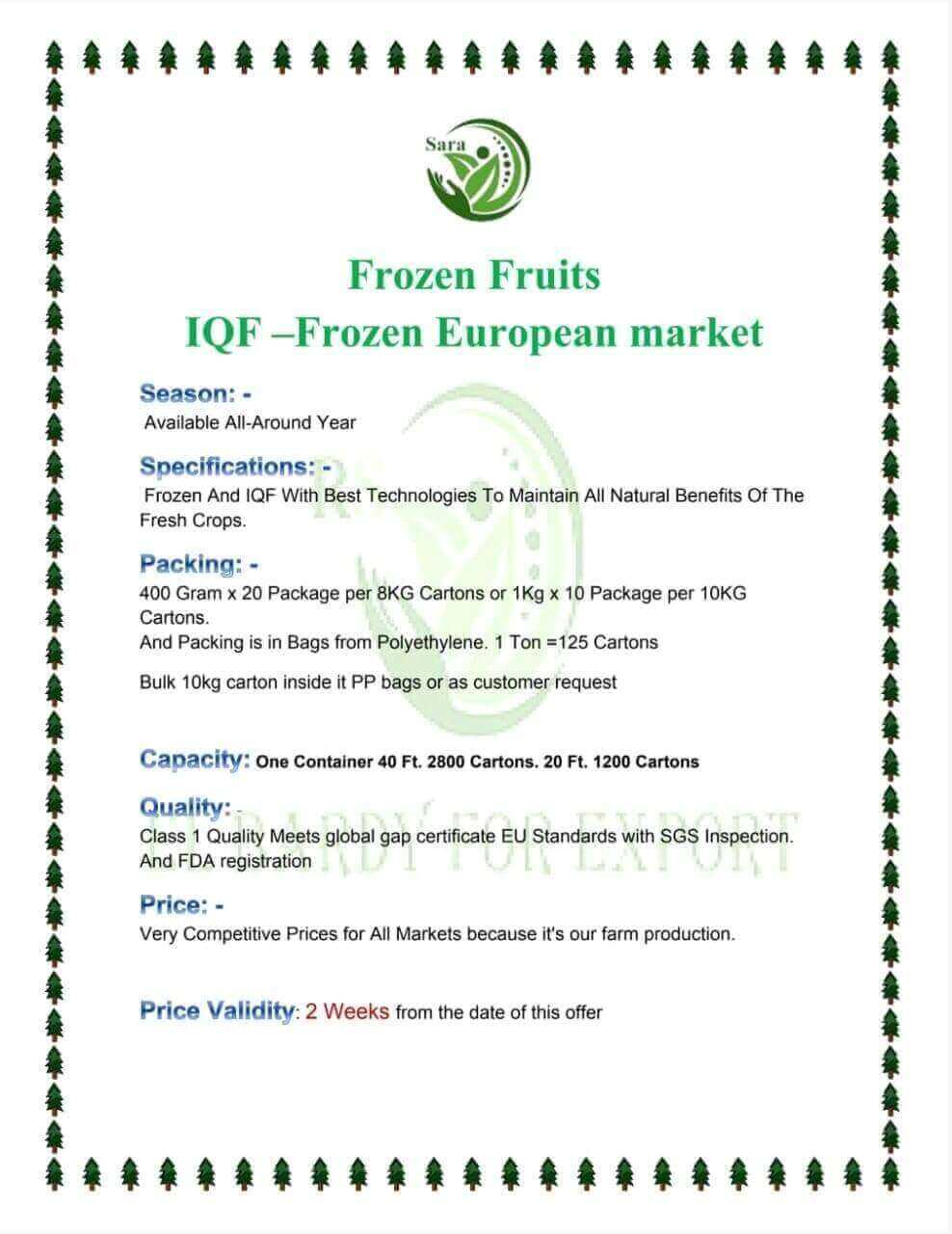 Frozen Fruits List 1